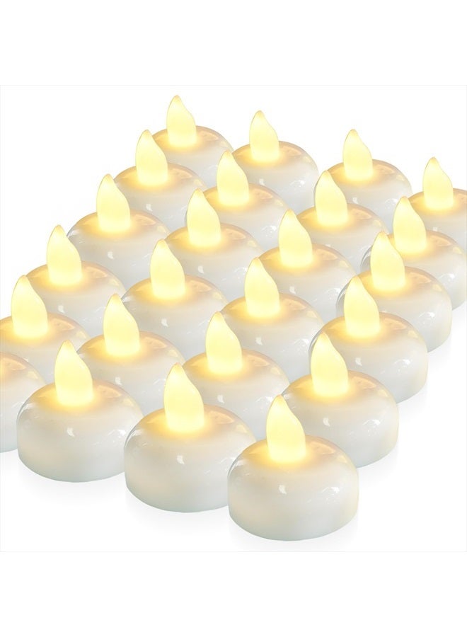 Homemory 24 Pack Waterproof Flameless Floating Tealights, Warm White Battery Flickering LED Tea Lights Candles - Wedding, Party, Centerpiece, Pool & SPA - Image 1