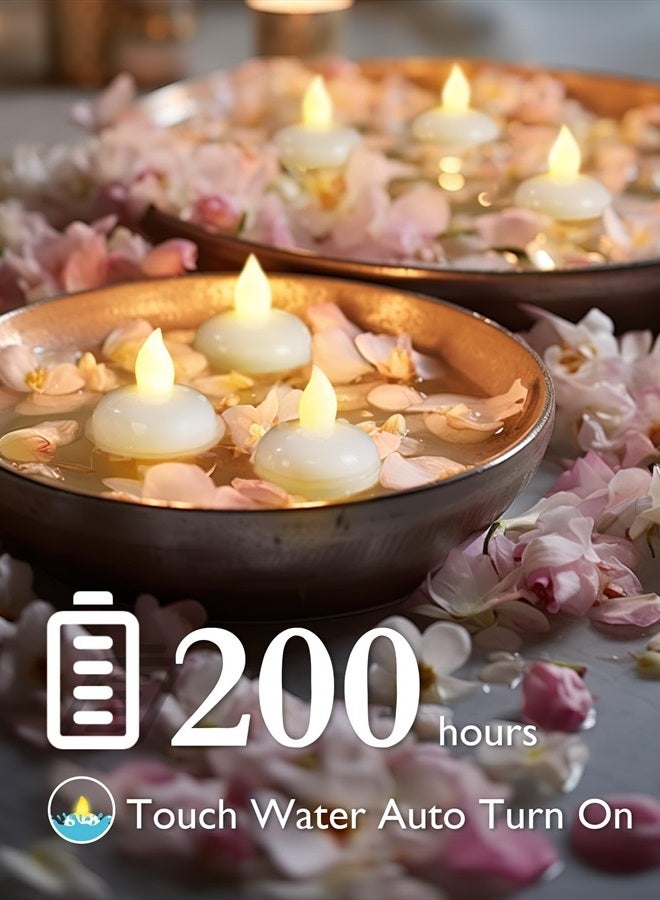 Homemory 24 Pack Waterproof Flameless Floating Tealights, Warm White Battery Flickering LED Tea Lights Candles - Wedding, Party, Centerpiece, Pool & SPA - Image 2