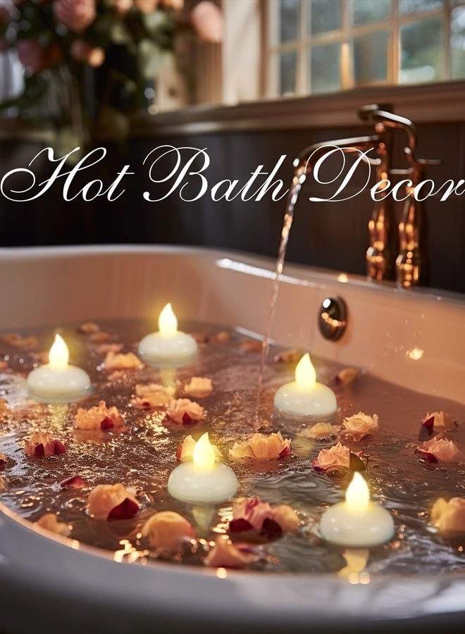 Homemory 24 Pack Waterproof Flameless Floating Tealights, Warm White Battery Flickering LED Tea Lights Candles - Wedding, Party, Centerpiece, Pool & SPA - Image 4