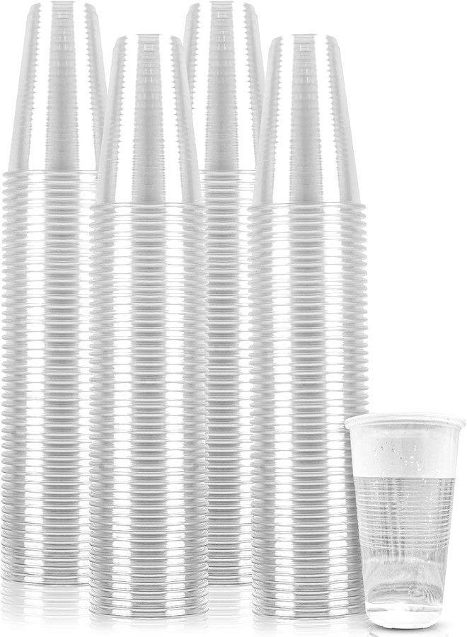 TashiBox 12 oz clear plastic cups - Disposable cold drink party cups (200) - Image 1