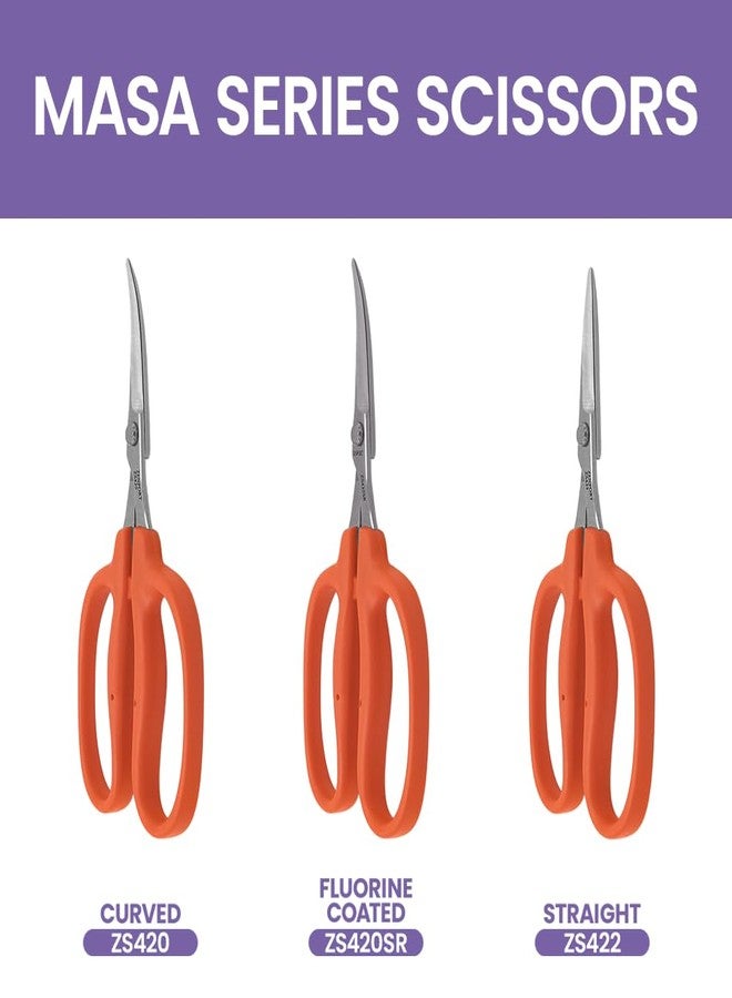 Zenport ZS420 Curved MasaMasa Trim Scissors, 1.4 Inch Stainless Steel Blades, Orange - Image 4