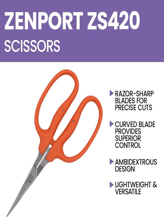 Zenport ZS420 Curved MasaMasa Trim Scissors, 1.4 Inch Stainless Steel Blades, Orange - Image 5