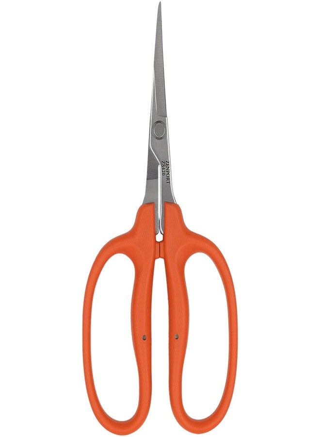 Zenport ZS420 Curved MasaMasa Trim Scissors, 1.4 Inch Stainless Steel Blades, Orange - Image 1
