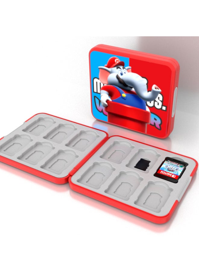 general Nintendo Switch Magnetic Silicone Card Box 12 NS Game Card Storage Box Peripheral Accessories Card Box-Product Color:Mario Jingqi - Image 1