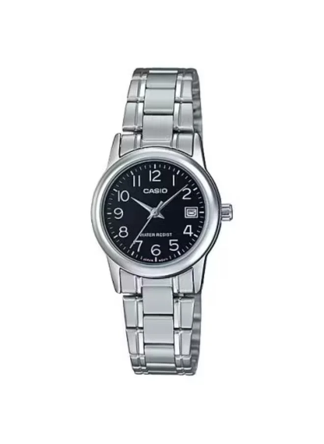 CASIO Women's Analog Display Watch With Silver Stainless Steel Strap - LTP-V002D-1B