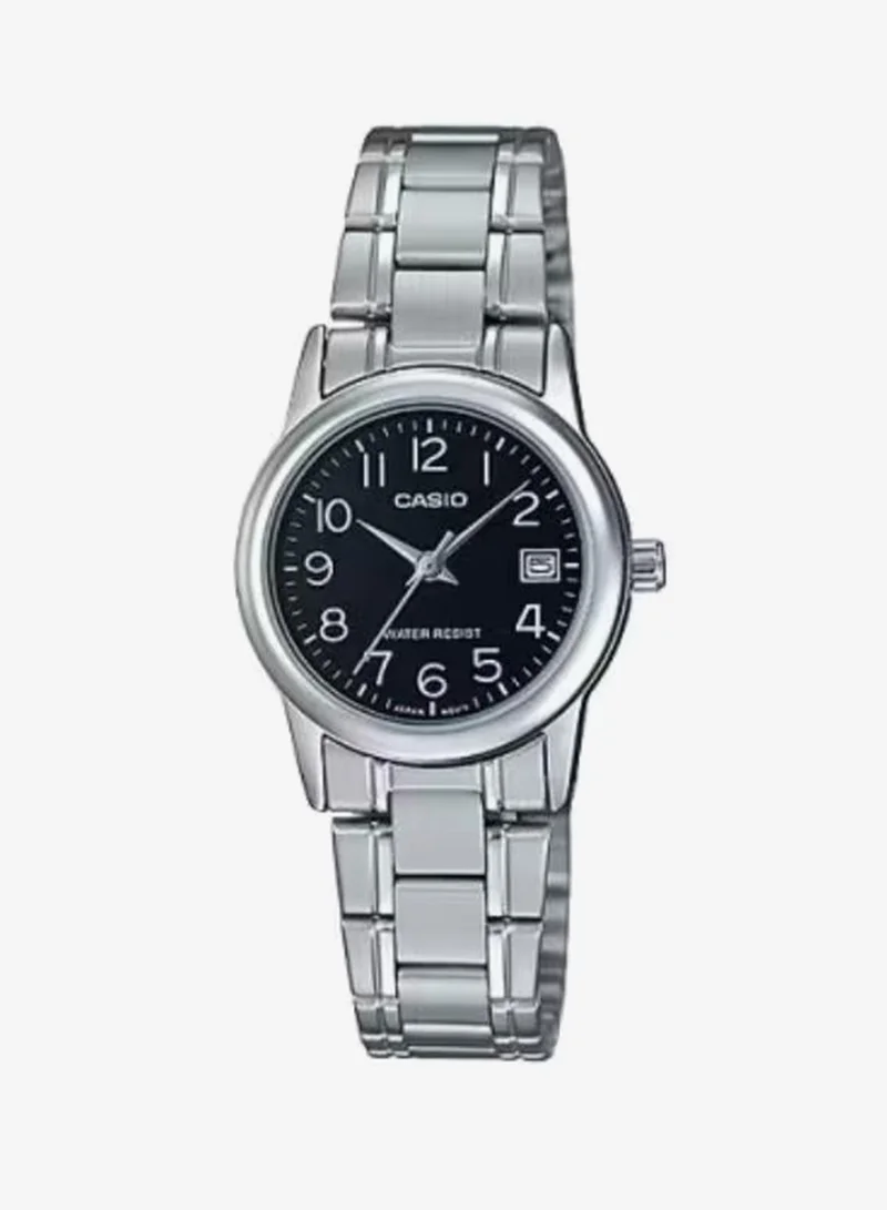 كاسيو Women's Analog Display Watch With Silver Stainless Steel Strap - LTP-V002D-1B