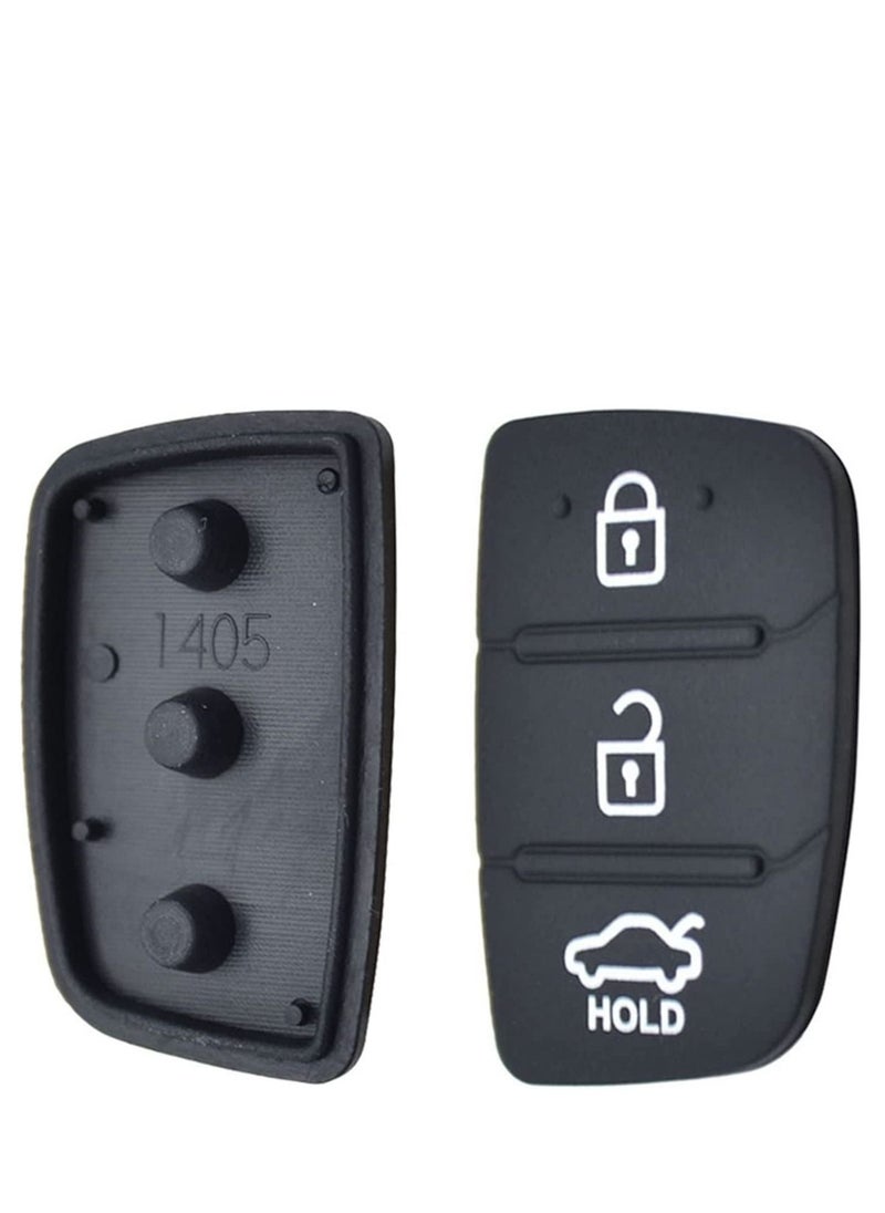 althiqahkey - Car Rubber Key Pad Fit Hyundai Tucson Santa Fe I20 Creta Elantra 3 Button Repair Car Key Shell Replacement Cover Fob Case Skin - Image 1