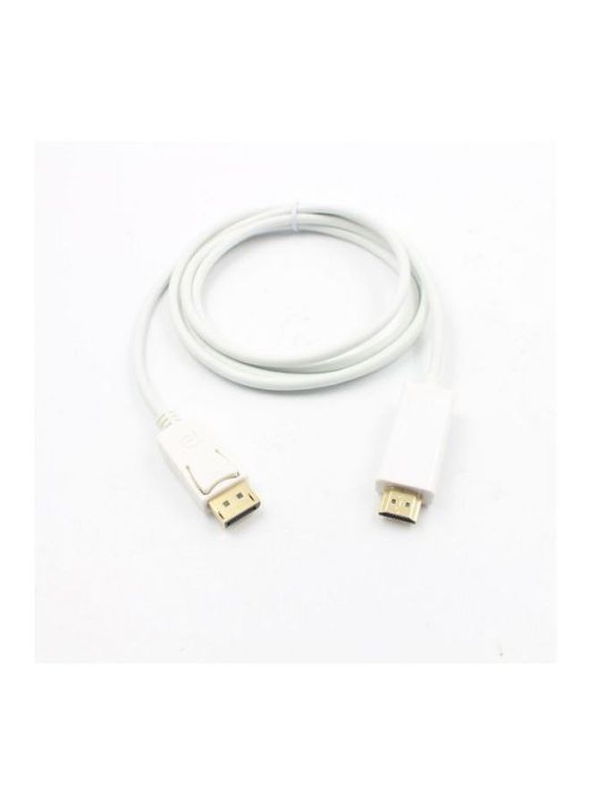NIBEMINENT Male DP To HDMI Adapter Cable White  - Image 4