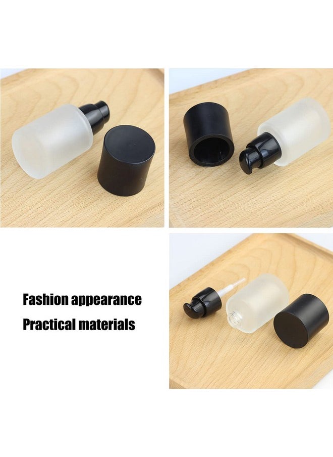 ericotry 2Pcs Empty Upscale Frosted Glass Pump Bottle Foundation Lotion Essence Emulsion Cosmetic Dispenser Storage Dispenser With Black Dust Cap Liquid  - Image 2