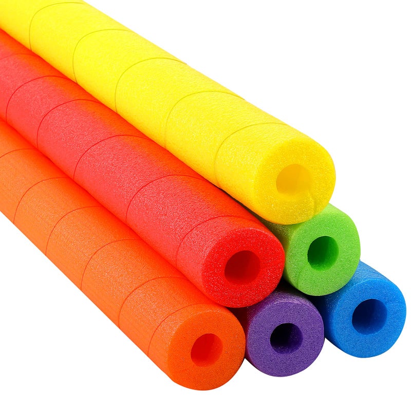 Frienda 6 Pcs Swim Pool Noodles 275 Inch Hollow Swimming Pool Noodle Bulk Tube Pipe Wrap Insulation for Swimming Floating Craft Projects Padding BumperMulticolor