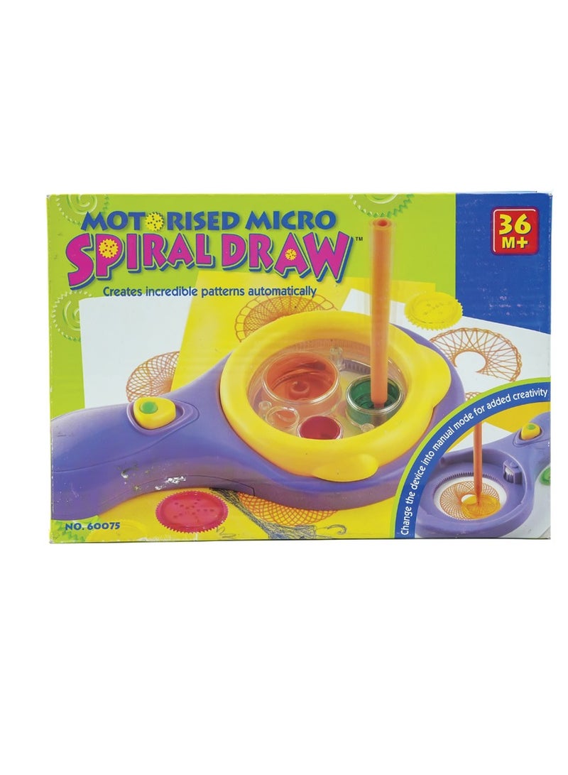 Motorised Micro Spiral Draw Set for Kids Ages 3+ , Automatic Spirograph Drawing Machine with Colorful Gears  Pens , Creative Art Toy for Boys  Girls , Battery Operated Pattern Maker , Fun Educational STEM Drawing Kit