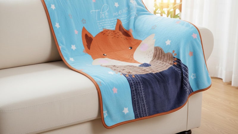 Butterthief Light Weight Cartoon Printed Blanket 100 x140 cm, 0-5 Years Soft Flannel for All Seasons Reversible Baby Blanket for Kids Toddlers New Born Boys & Girls - Image 2