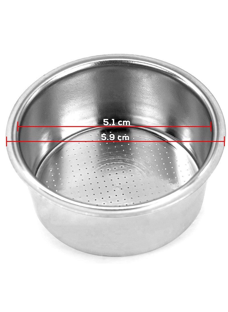 MIBRU Coffee Espresso Filter Basket 51mm Stainless Steel Double Cup Powder Bowl Reusable Replacement For Portafilter Breville Delonghi Machine non-pressurized Porous 51  - Image 5