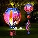 SUNNYPARK Hot Air Balloon Solar Lantern Butterfly Wind Spinners with Flickering Flame Light Hanging Solar Lantern Outdoor Waterproof Decorations for Outside Patio Garden Yard - Image 3
