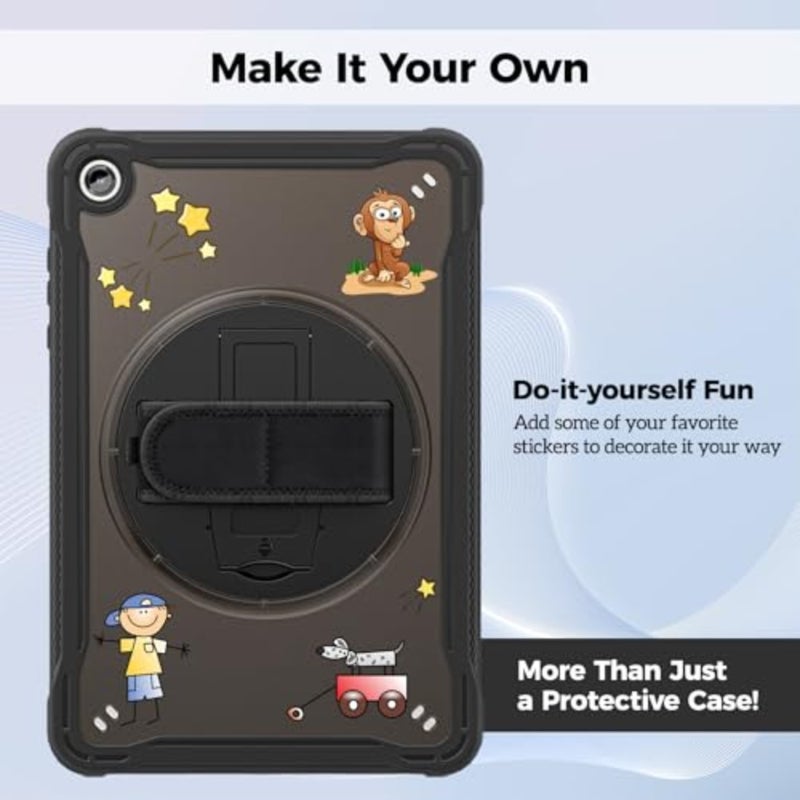 Rugged Case for Samsung A11 Plus 11 2025: Heavy Duty Shockproof TPU+PC Black Cover with Hand Strap 360 Rotatable Kickstand - Image 5