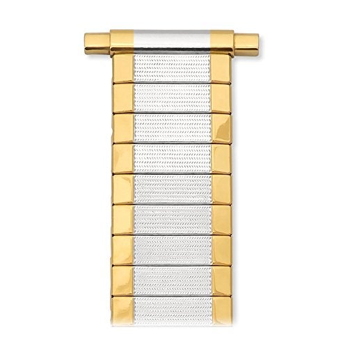 Speidel Men’s Stainless Steel Comfortable Stretch Watch Band, Dual Tone Replacement Strap, 16-22mm, Straight End with No Clasp Extra Long - Image 3