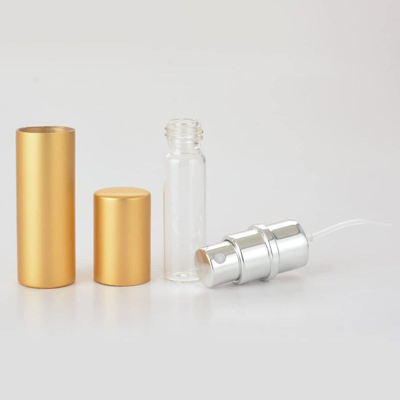 ZbFwmx 20 Pack Set 10ML Protable Refill Bulk Atomizer Spray Travel Perfume Bottle Hydrating Empty Bottle (20Pack Metal Gold) - Image 5