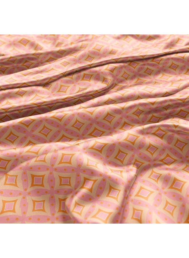 فيلاتو Ø¬Ù„Ø§Ø¨ÙŠØ© Ù…Ø®ÙˆÙŠØ± Ù…Ù† Ù‚Ù…Ø§Ø´ Ø­Ø±ÙŠØ± Ø§Ù„Ù„ÙŠÙ„ Ø¹Ø±Ø§Ù…Ù†ÙŠ Ø¨Ø§Ù„ÙŠØ§Ø±Ø¯Ø©ØŒ Ù†Ù‚Ø´Ø© Ù…Ø§Ø³ÙŠØ© ÙˆØ±Ø¯ÙŠØ© Ø¨Ø±ØªÙ‚Ø§Ù„ÙŠØ©ØŒ Ø®ÙŠØ§Ø·Ø© 58 Ø¨ÙˆØµØ© Ø¹Ø±Ø¶ - Image 3