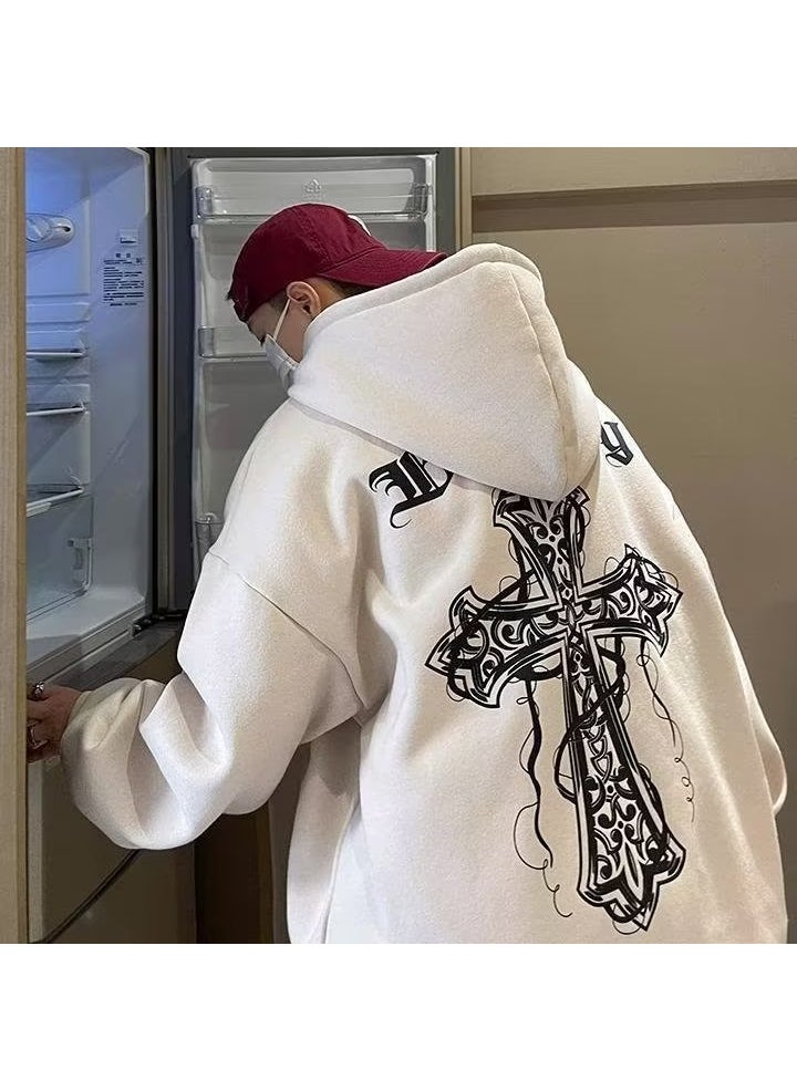 Generic - Retro American Hoodie Mens Fleece Autumn Winter LW51 Brown - Image 1