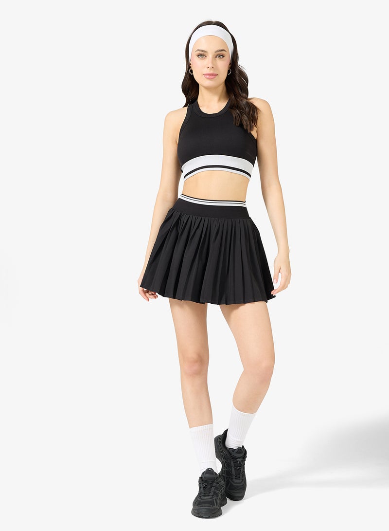 FRWD Contrast Trim Sports Bra & Pleated Skirt Tennis Set - Image 1