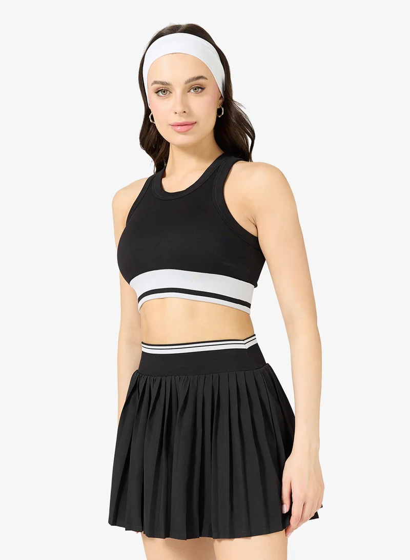 FRWD  Contrast Trim Sports Bra And Pleated Skirt Tennis & Padel Set for Women | Best Price UAE