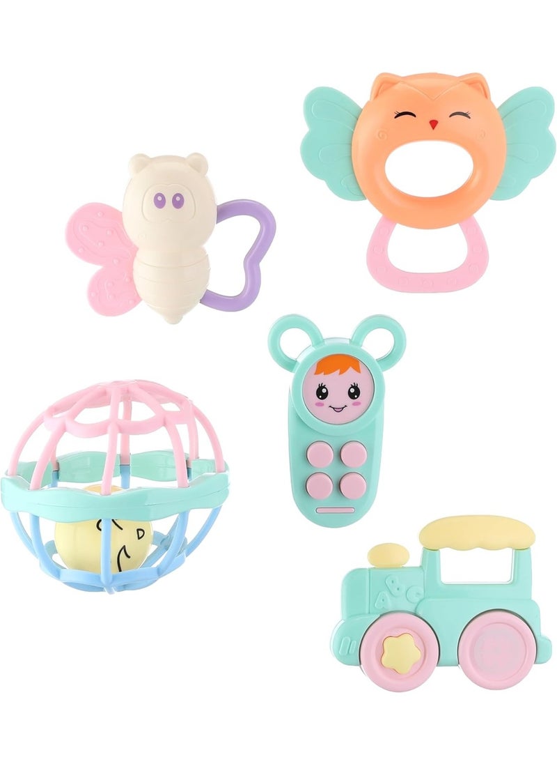 MUMS PLANET Set of rattles and teething toys for babies - cheerful colors and attractive designs _ Toy-Children's games  - Image 1