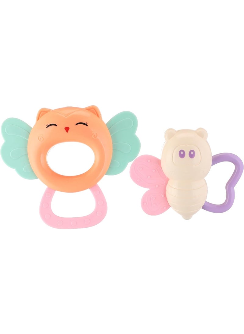 MUMS PLANET Set of rattles and teething toys for babies - cheerful colors and attractive designs _ Toy-Children's games  - Image 3