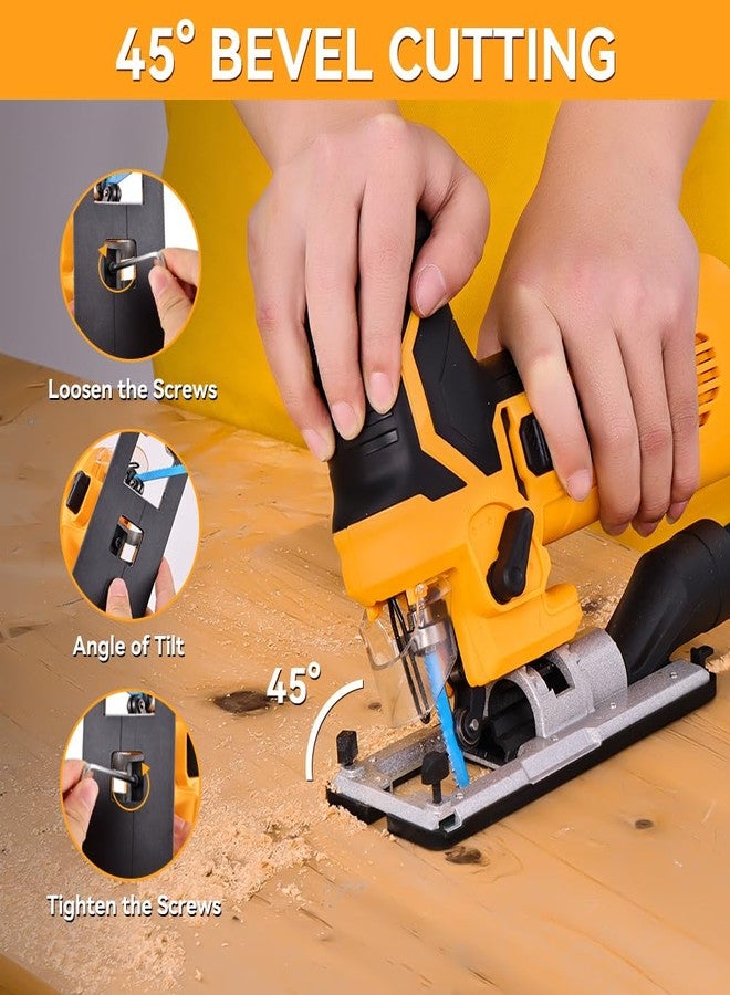 Hoteche 6.5-Amp Jig Saw Corded 6 Vriable Speed Jigsaw with LED Light and 2Pcs of Blades - Image 4