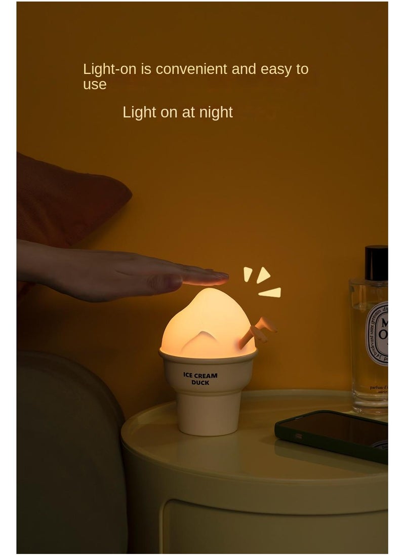 Y&D Ice Cream Duck Night Light Baby Bedroom Charging Atmosphere Night Light Cartoon Bedside Sleeping Silicone Night Light  - Image 5