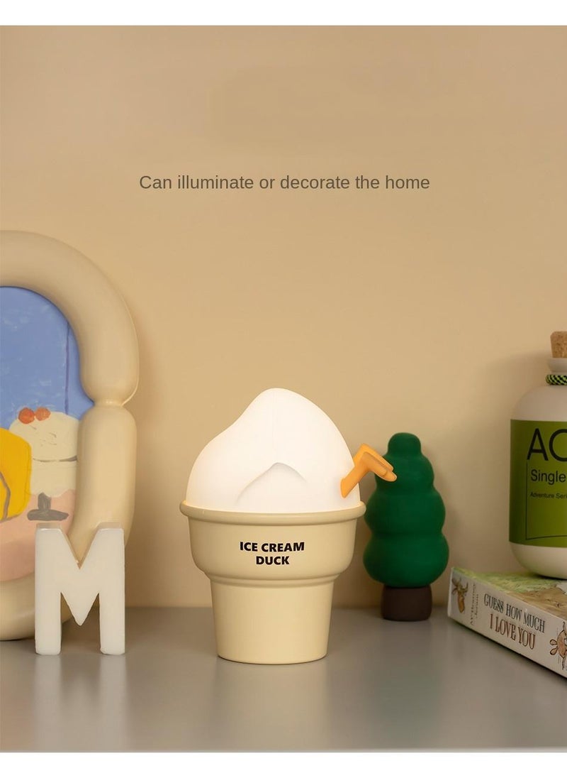 Y&D Ice Cream Duck Night Light Baby Bedroom Charging Atmosphere Night Light Cartoon Bedside Sleeping Silicone Night Light  - Image 3