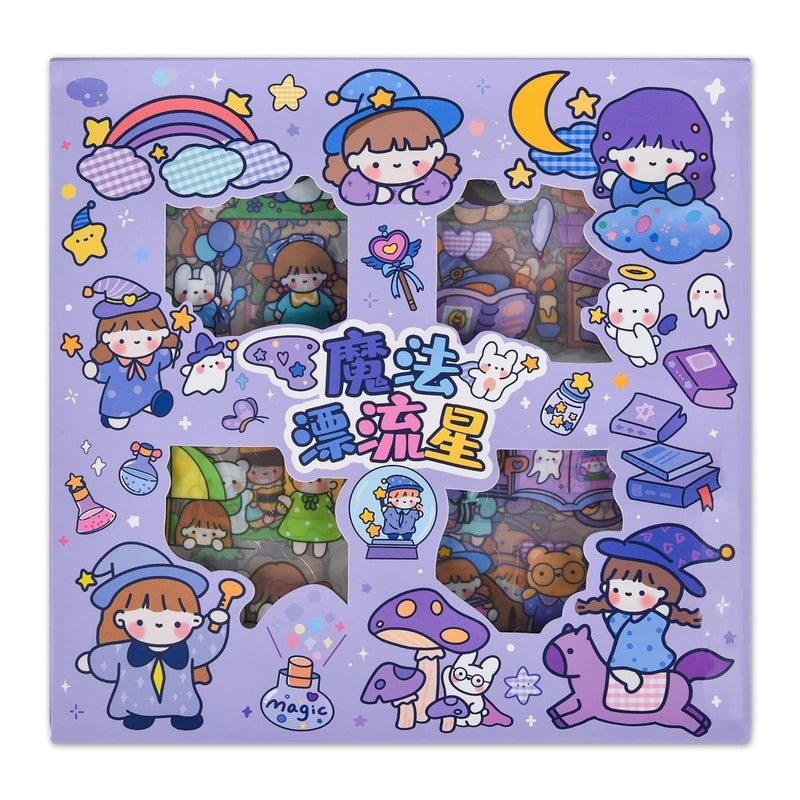 EAMOTOL Kawaii Cute Cartoon Bear Stickers - 100 Sheets Bunny Transparent PET Journaling Supplies Calendar Decals Sticker for Scrapbook Collage Planners Arts Crafts Water Bottle Phone Case Kids DIY - Image 1