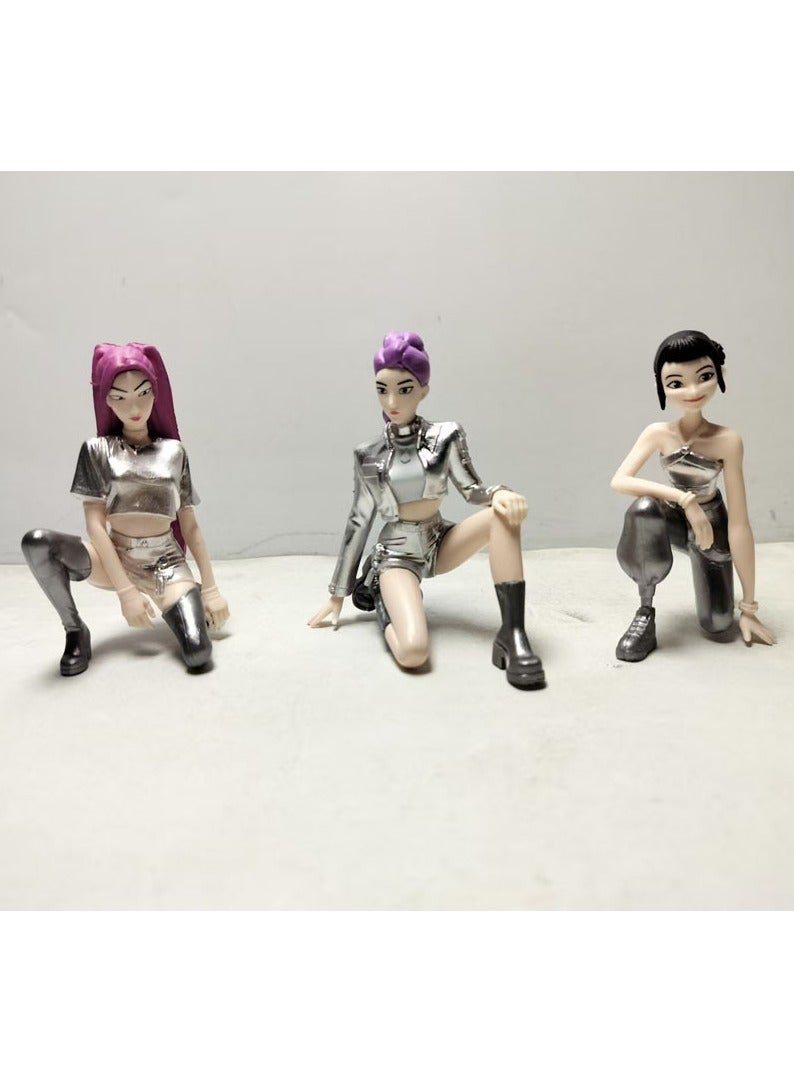 general 6 Pack K-POP Demon Hunters Collectible Figurines - Squatting Pose Desktop Ornaments 8.1cm Soft Toys for Fans - Image 3