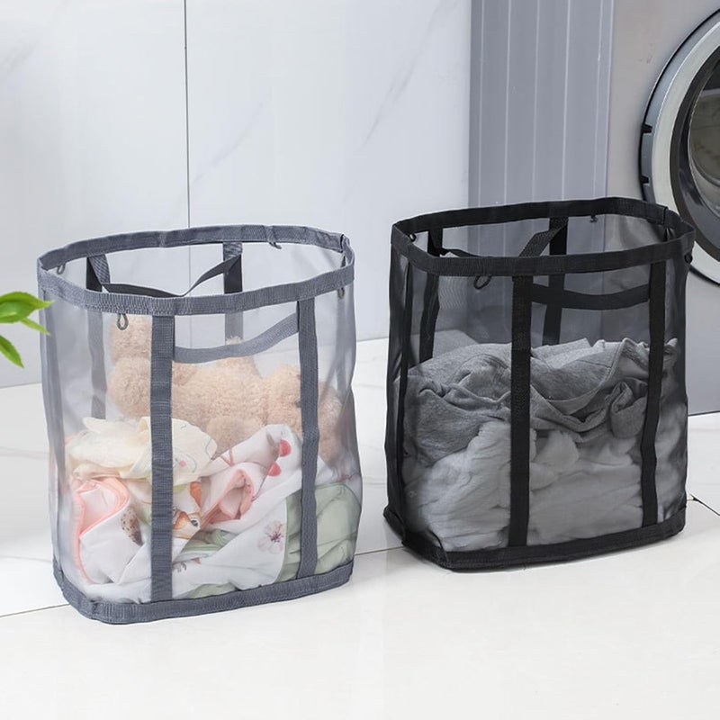 Large Capacity Foldable Laundry Hamper with Handle Breathable Meshes Organiser for Home Storage and Organization - Image 3