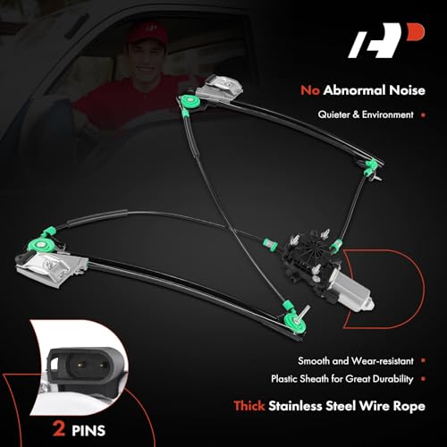 A-Premium Electric Power Window Regulator with Motor Compatible with Chevrolet Corvette 1997-2004 Front Right Passenger Side - Image 5