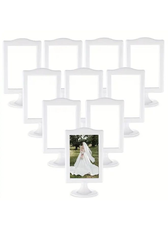 2pcs Double Sided Standing Picture Frame Plastic Pedestal Photo Frame Bulk White Vertical Photo Holder With Inserts - Image 4