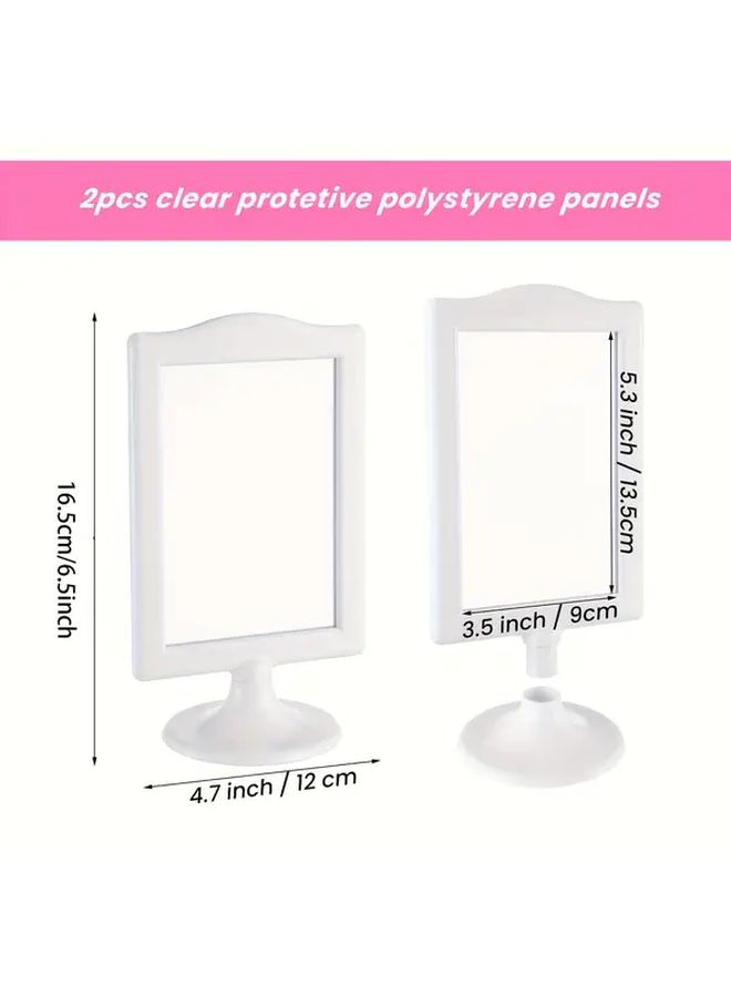 2pcs Double Sided Standing Picture Frame Plastic Pedestal Photo Frame Bulk White Vertical Photo Holder With Inserts - Image 3