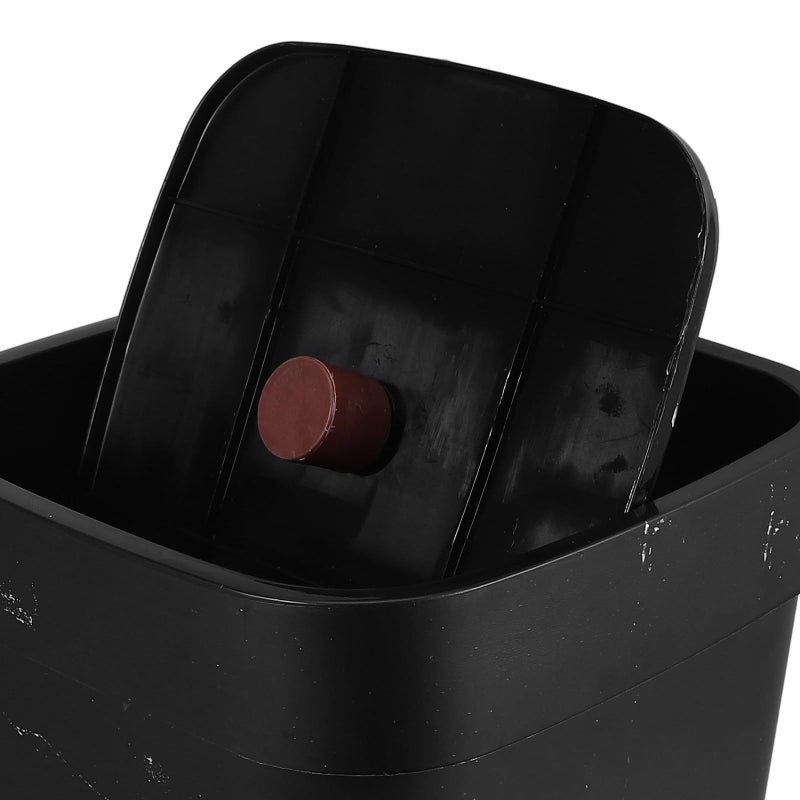 Marble Pattern Flip Lid Small Trash Can Plastic Waste Bin For Bathroom Kitchen Office - Image 4