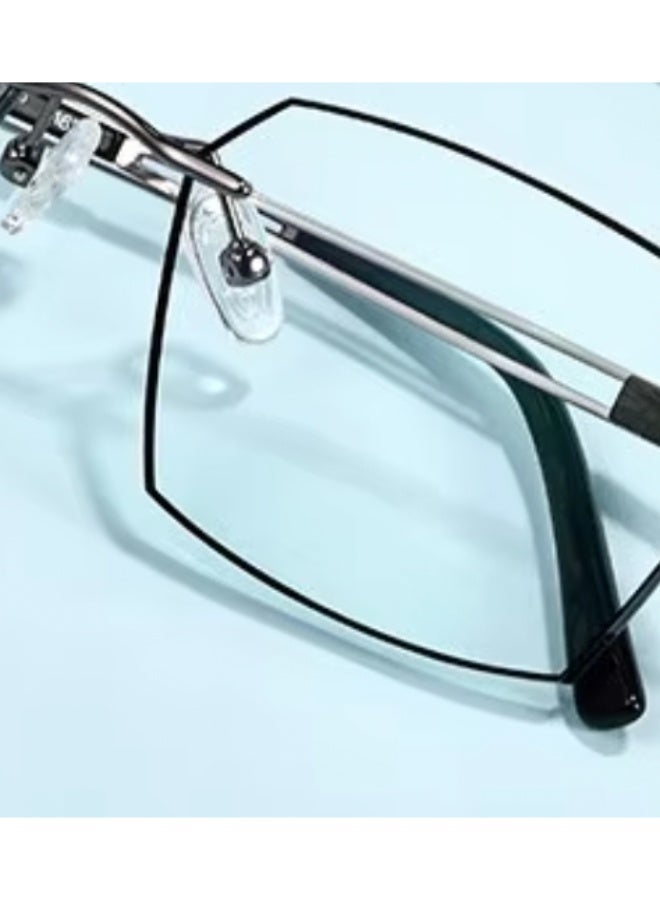 Booma Opticals KRIS + 3.00 Reading Glasses, Rimless Optical Prescription Glasses. Hexagon Shaped Metal Lightweight Blue Light Blocking, Presbyopia Glasses, Magnifying Corrective Eyeglasses. Reading glass strength 1.0 1.5 2.0 2.5 3.0 3.5 4.0 . Unisex Specs Male Female Frames. - Image 5