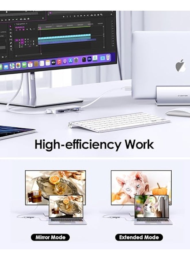 Lention LENTION USB C Hub with 4K HDMI, 3 USB 3.0, SD/Micro SD Card Reader Compatible 2023-2016 MacBook Pro, New Mac Air/Surface, Stable Driver Certified Multi-Port Adapter (CB-C18, Silver)  - Image 4