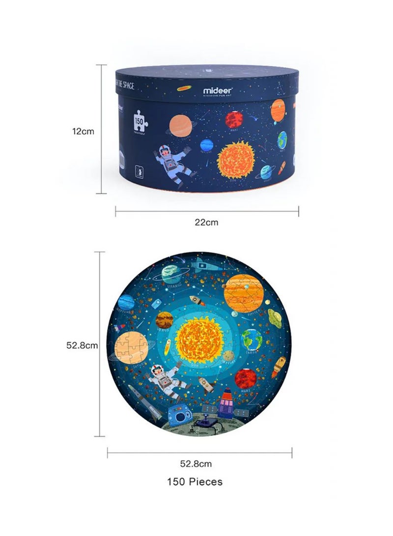 MiDeer Galaxy Space Puzzle for Kids – 150 Piece Circular Jigsaw Puzzle, Educational Space Theme, Encourages Problem-Solving, Hand-Eye Coordination & Spatial Awareness, Ages 3+ - Image 3
