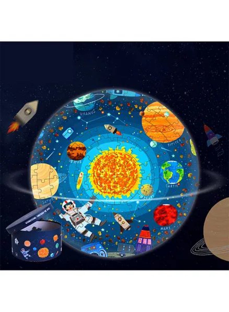 MiDeer Galaxy Space Puzzle for Kids – 150 Piece Circular Jigsaw Puzzle, Educational Space Theme, Encourages Problem-Solving, Hand-Eye Coordination & Spatial Awareness, Ages 3+ - Image 1