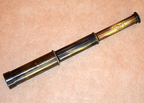 Generic Antique Vintage Brass 12 Telescope Maritime Marine Pirates Spyglass Scope Two fold Black Finish Good col - Image 1