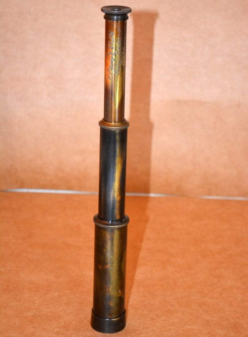 Generic Antique Vintage Brass 12 Telescope Maritime Marine Pirates Spyglass Scope Two fold Black Finish Good col - Image 2