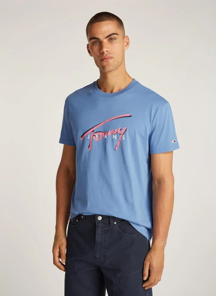 TOMMY JEANS Logo Print  Crew Neck T-Shirt