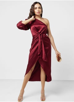 ELLA One Shoulder Waist Knot Dress  - Image 1