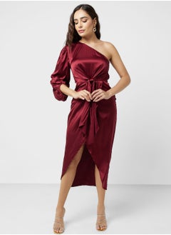 ELLA One Shoulder Waist Knot Dress  - Image 4