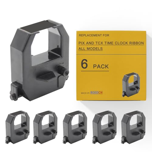BOEDCN (6 Pack) Compatible Ribbon PIX and TCX Time Clock Ribbon Replacement for Amano PIX10/15/20/21/25/35/28/55/75/95/200/3000/4000,TCX-11/21/22/35/45/85/88/90 fits PIX and TCX All Models, Black - Image 5