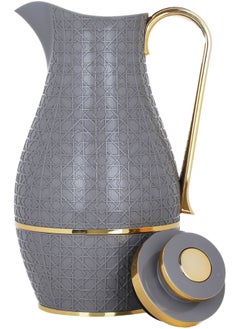 Alsaif Gallery Hessa Thermos Set, 1/1 Liter, Two Pieces, Thermal Glass Inner Shell, Plastic Outer Shell - Dark Gray  - Image 5