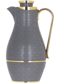 Alsaif Gallery Hessa Thermos Set, 1/1 Liter, Two Pieces, Thermal Glass Inner Shell, Plastic Outer Shell - Dark Gray  - Image 2