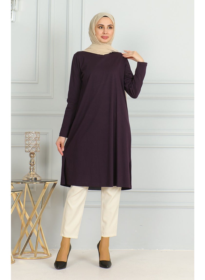 Slit Long Tunic 9141-08 Purple - pzsku/ZE1B0BED9AA2BED9AC687Z/45/_/1738801425/9db0e3ff-c7cb-4e56-ae71-3312502490ba